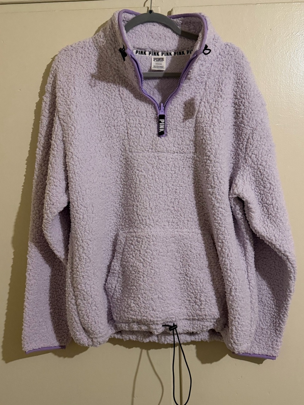 New PINK brand large lavender 1/2 zip Sherpa pullover.